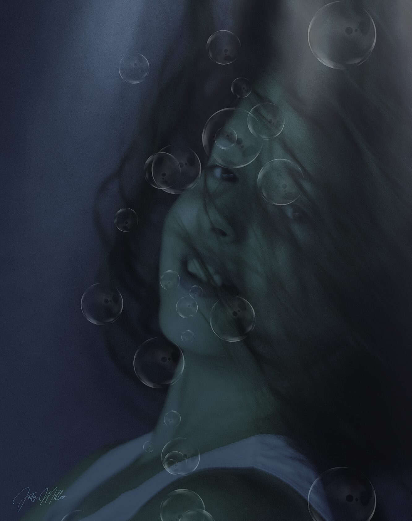 Fine art underwater portrait